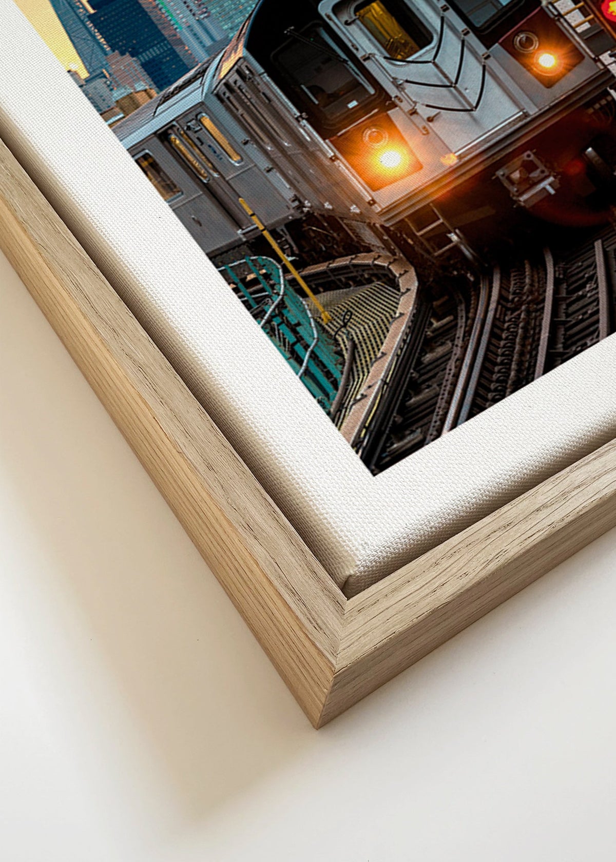 Poster di viaggio: Metropolitana 7 al tramonto – Canvas detail