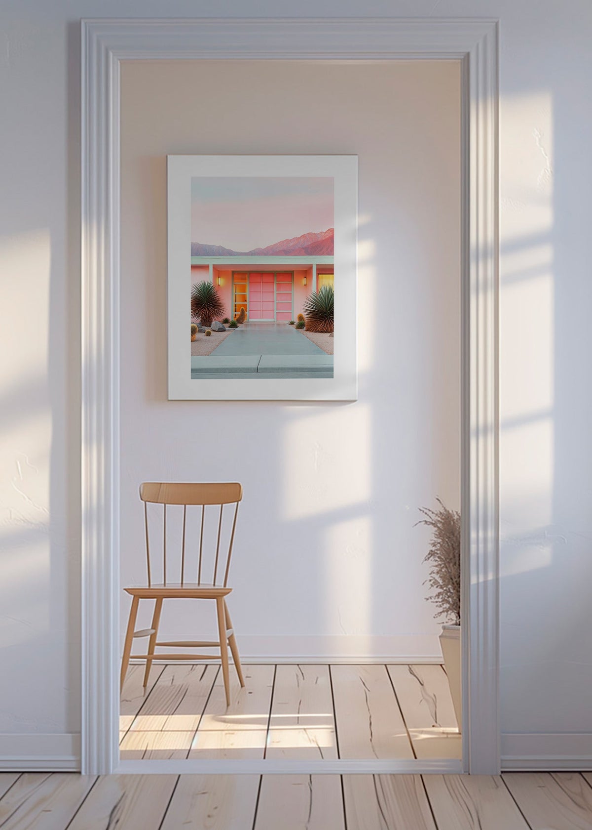 Stampa botanica Palm Springs rosa – Canvas