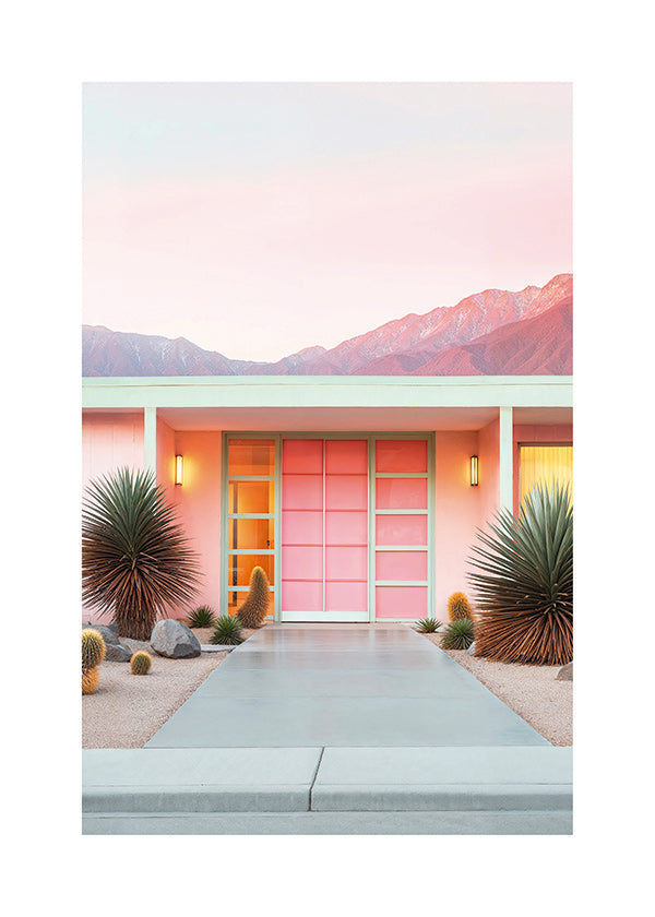 Stampa botanica Palm Springs rosa