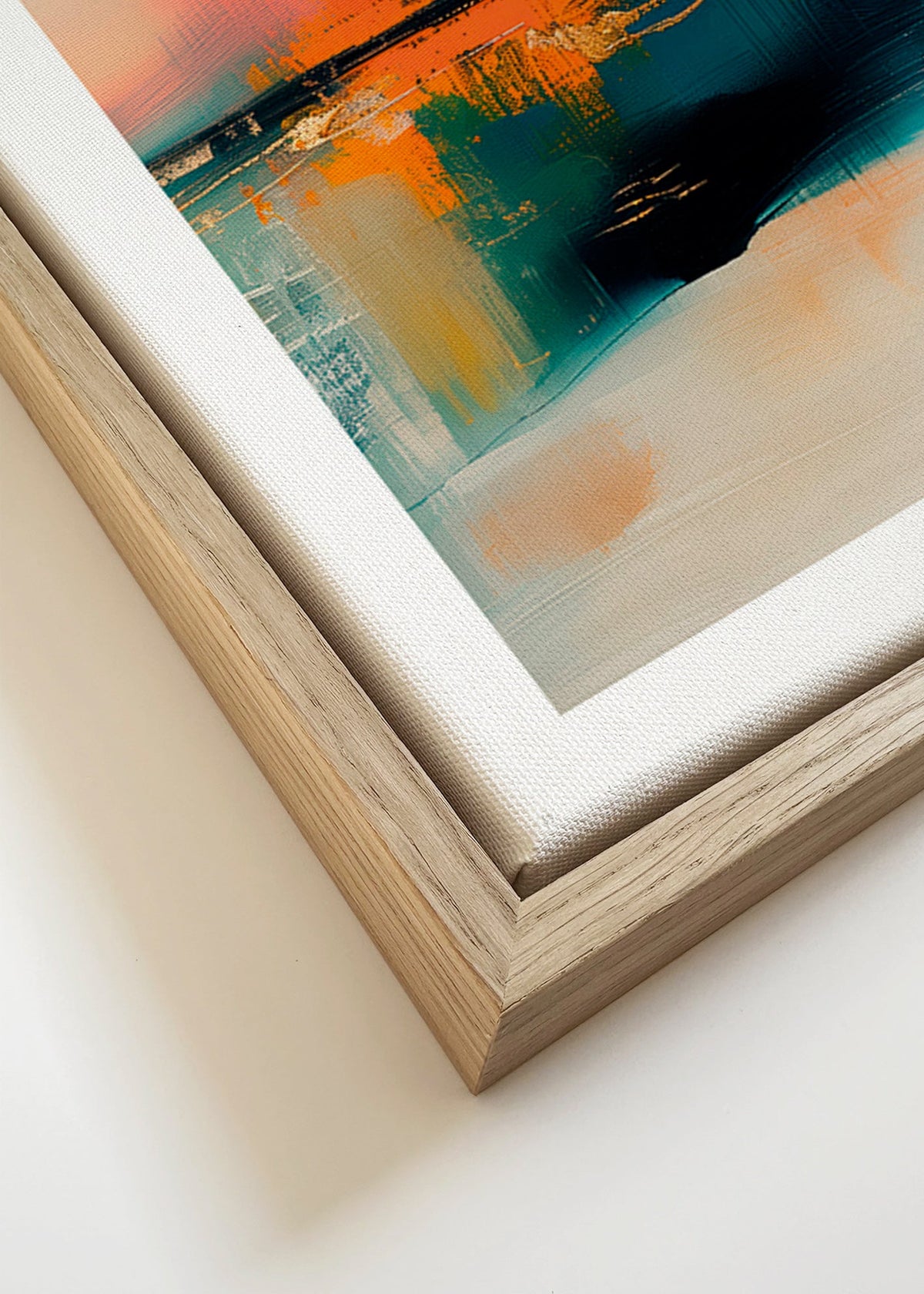Quadro astratto con riflessi acquatici – Canvas detail