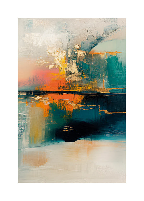 Quadro astratto con riflessi acquatici