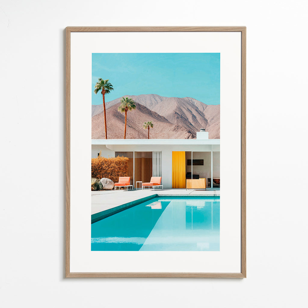 Paesaggio con piscina e palme – Oak Frame