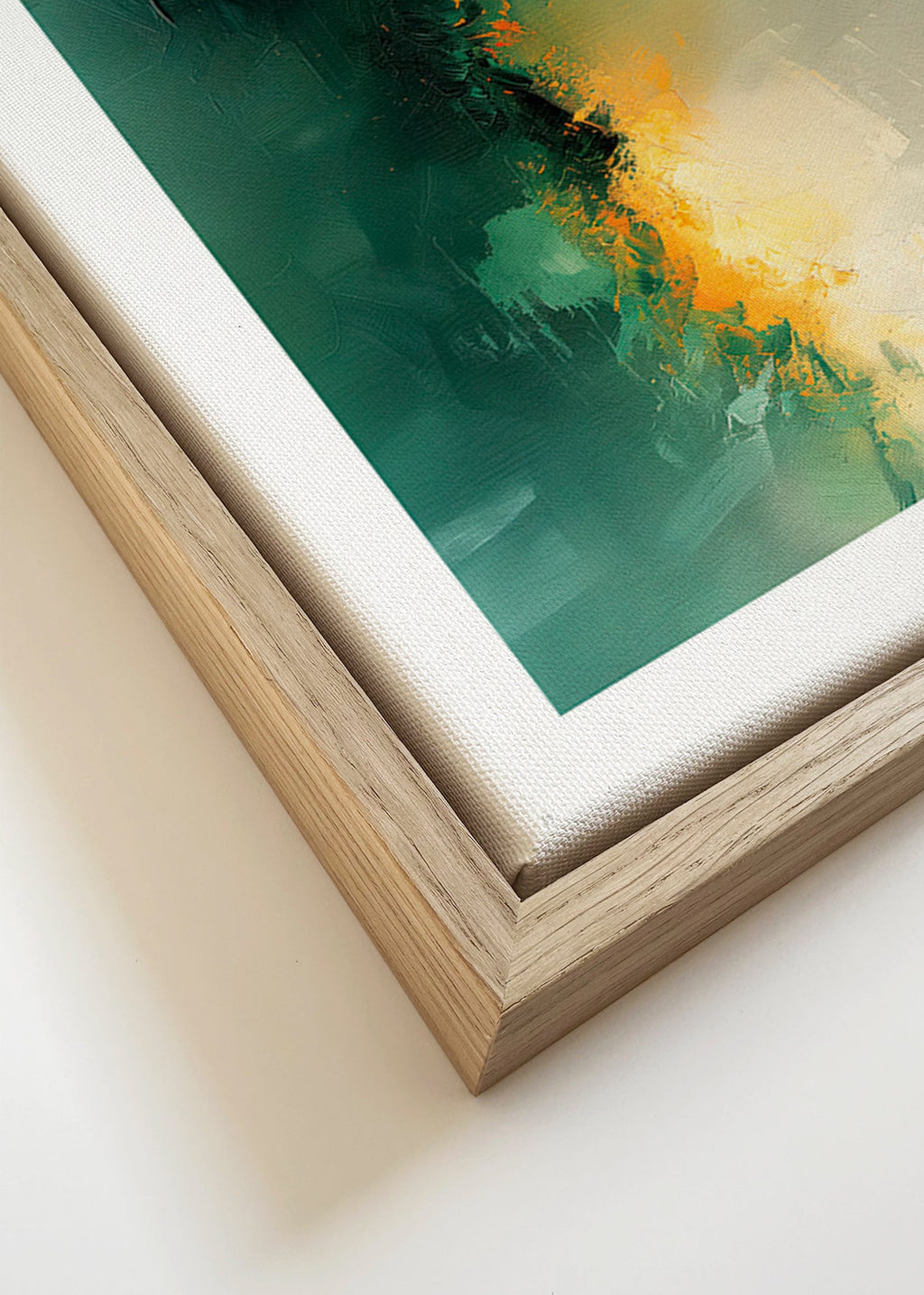 Quadro astratto verde e oro - Crepuscolo – Canvas detail