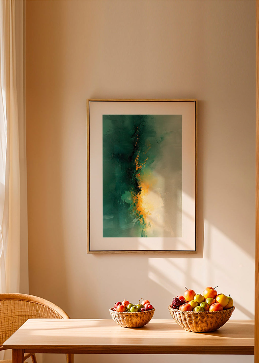 Quadro astratto verde e oro - Crepuscolo – Canvas1