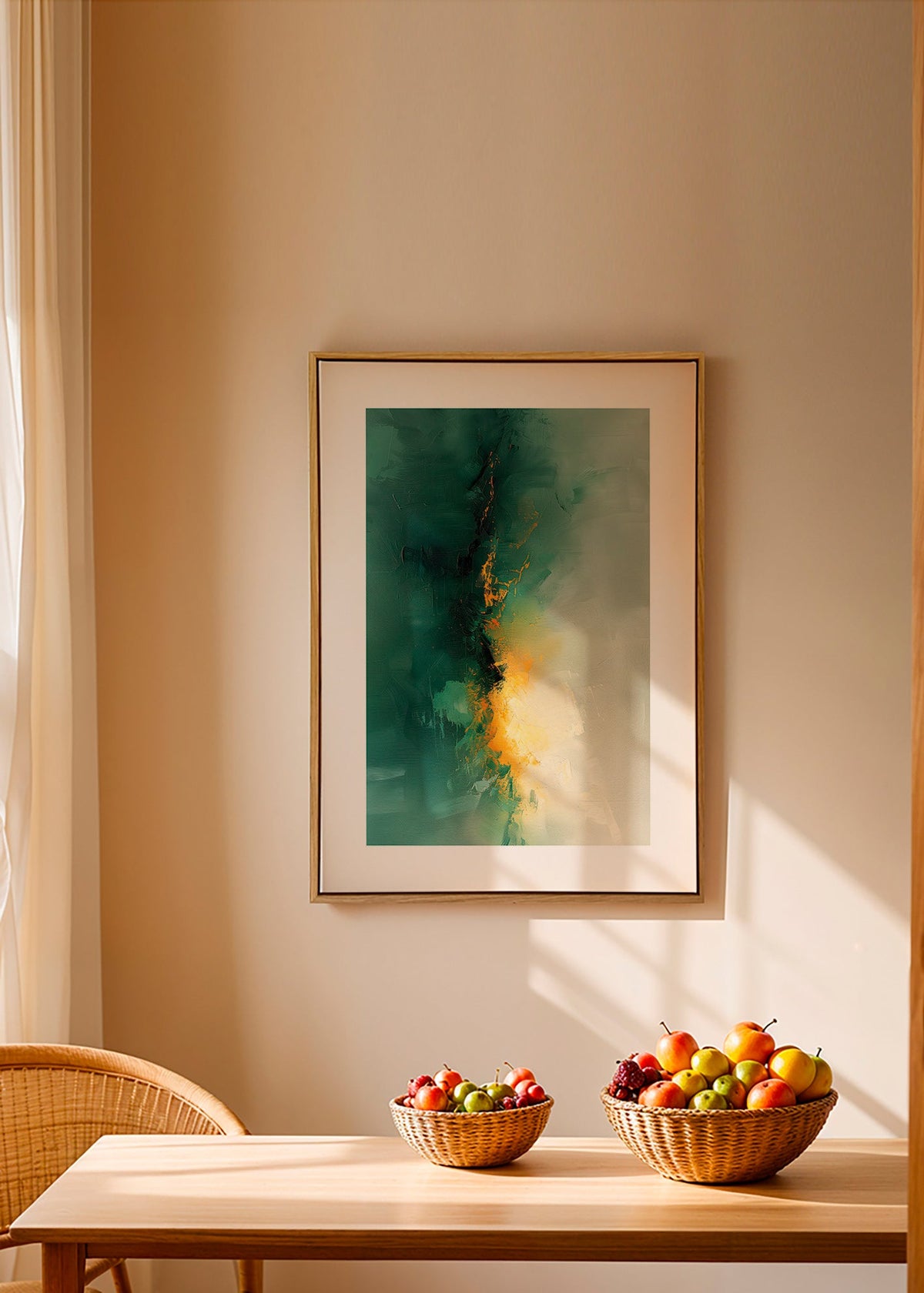 Quadro astratto verde e oro - Crepuscolo – Canvas1