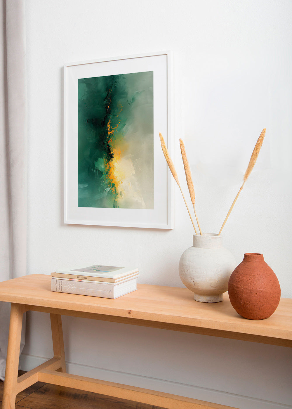 Quadro astratto verde e oro - Crepuscolo – Product1