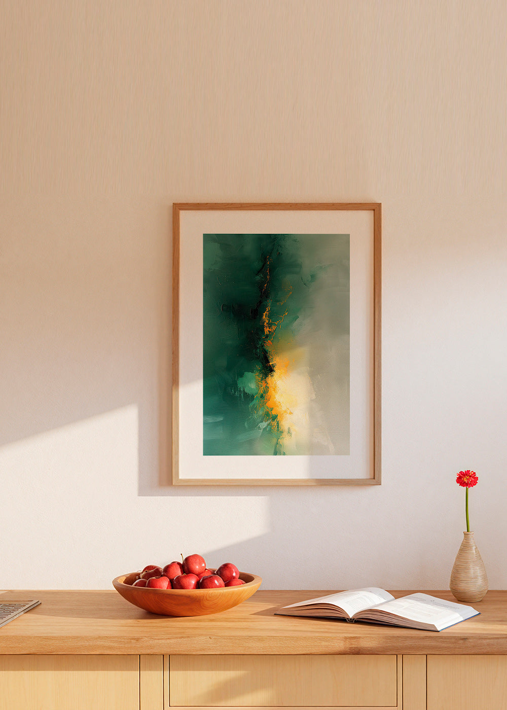 Quadro astratto verde e oro - Crepuscolo – Product2