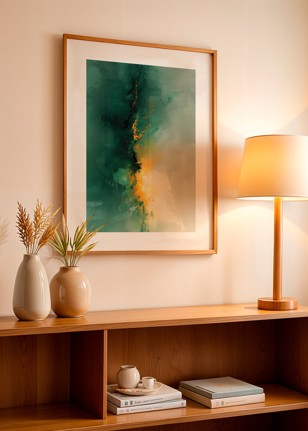 Quadro astratto verde e oro - Crepuscolo – Product3