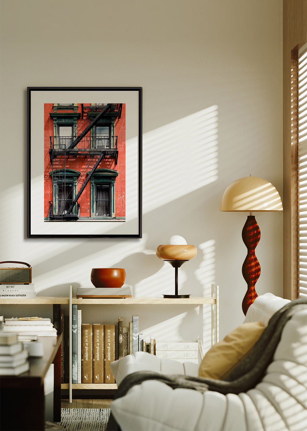 Quadro città: facciata di NY con scala antincendio – Canvas1