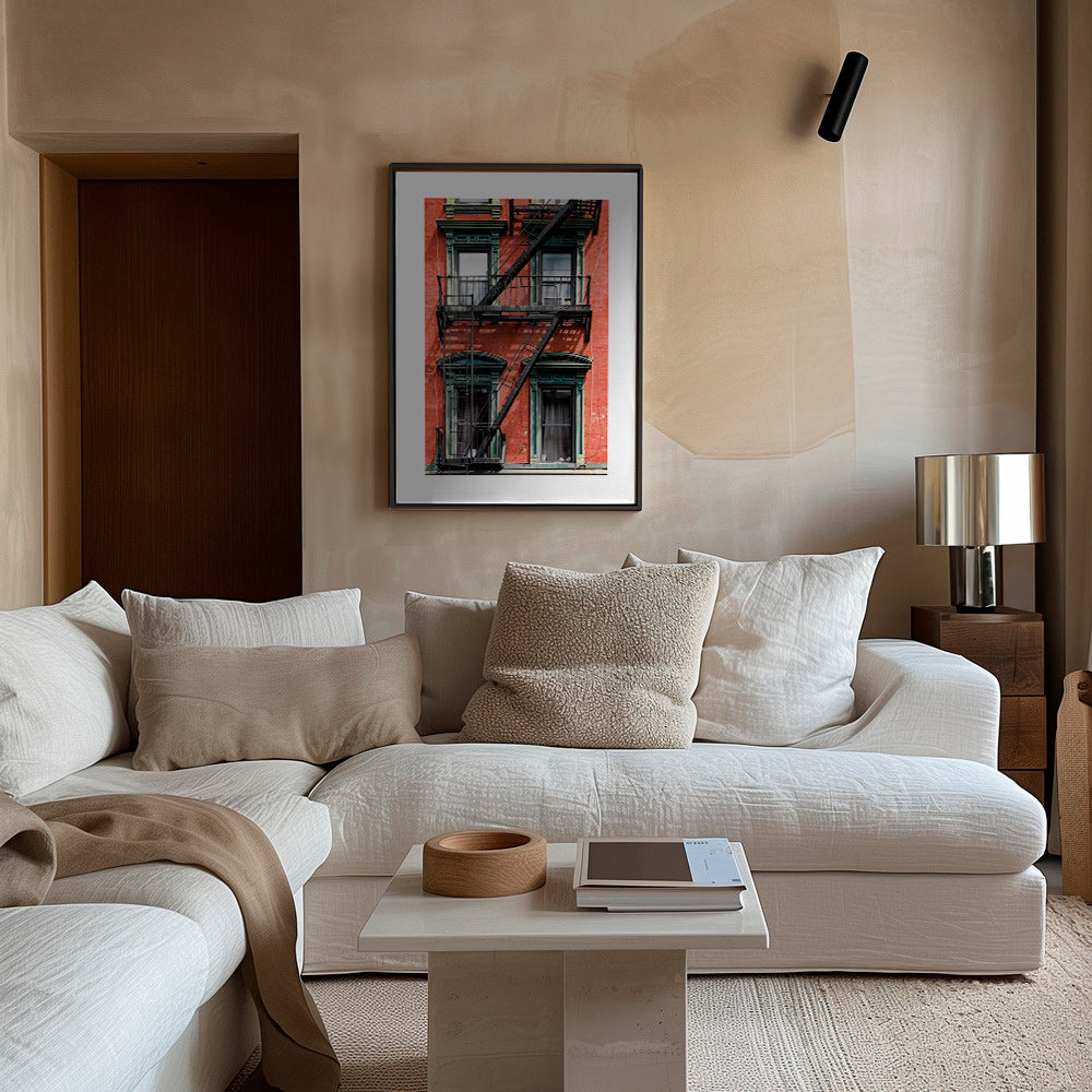 Quadro città: facciata di NY con scala antincendio – Canvas2