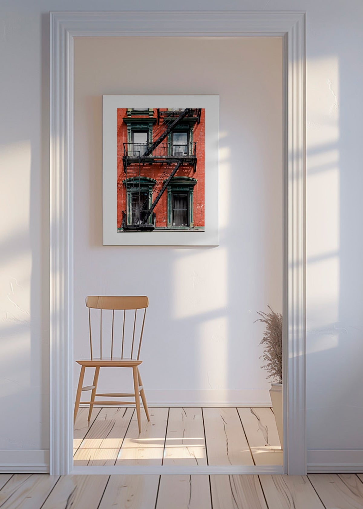 Quadro città: facciata di NY con scala antincendio – Canvas