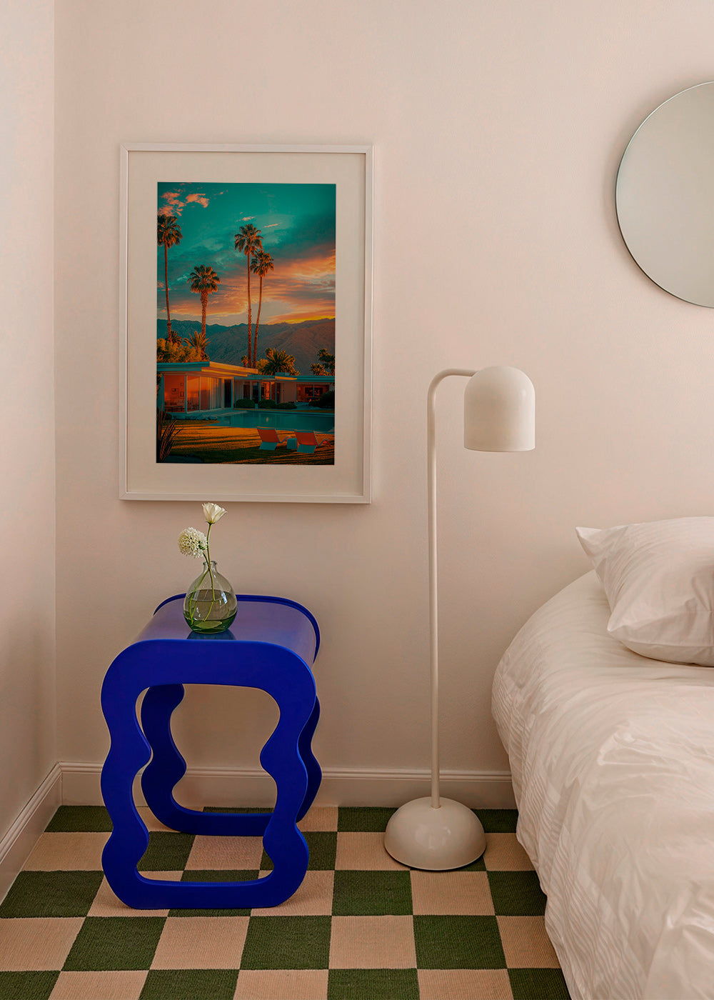 Quadro paesaggio: tramonto a Palm Springs con piscina – Product2