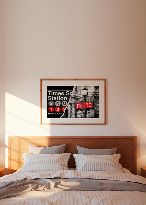 Poster di viaggio con insegna Metro rossa – Product1