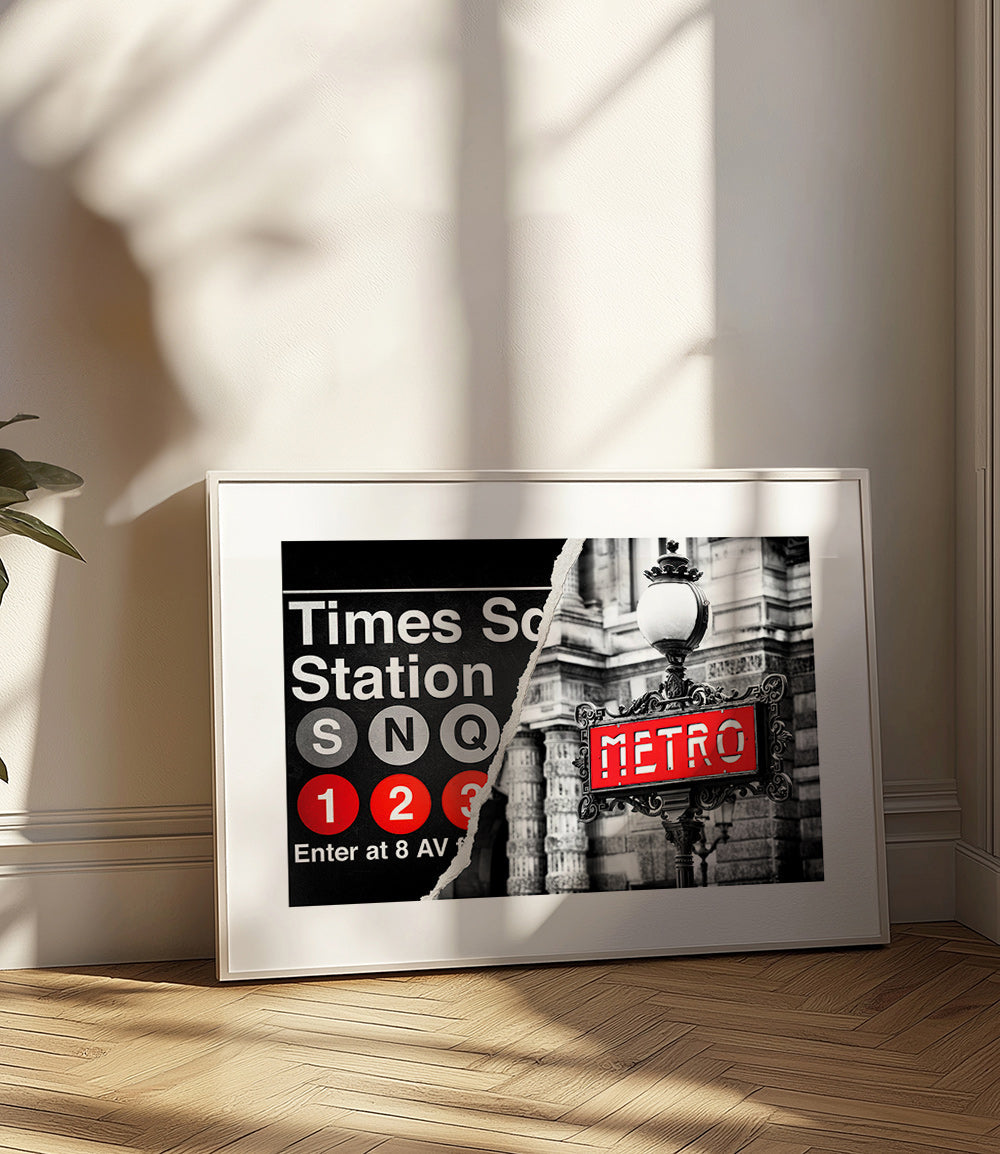 Poster di viaggio con insegna Metro rossa – Product2