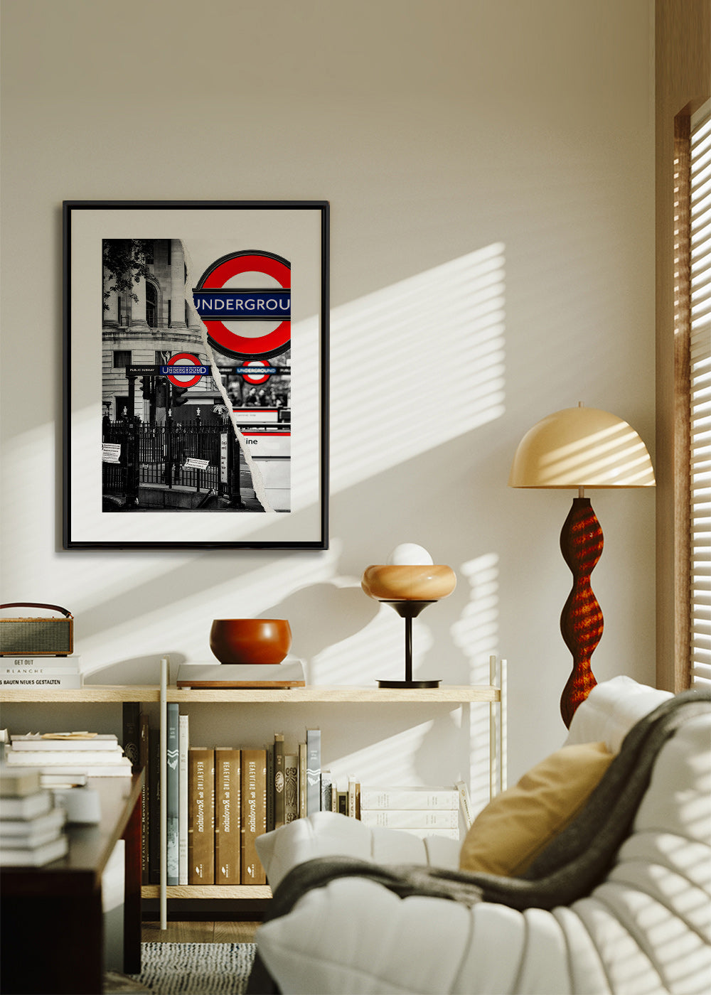 Quadro città con insegna Underground di Londra – Canvas1