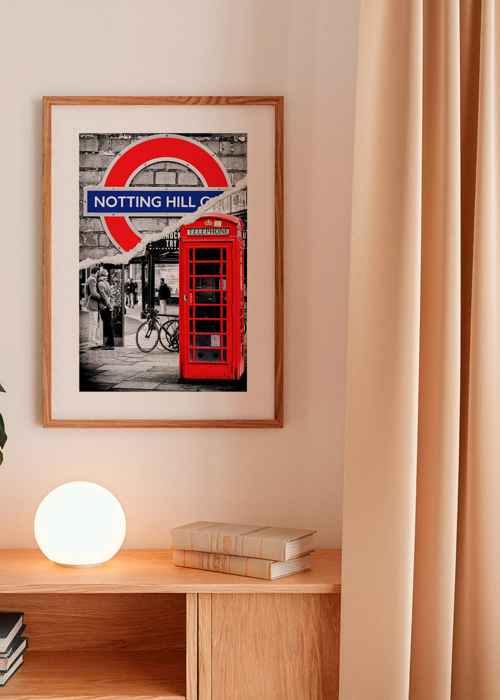 Arte da città con cabina telefonica rossa a Notting Hill – Product2