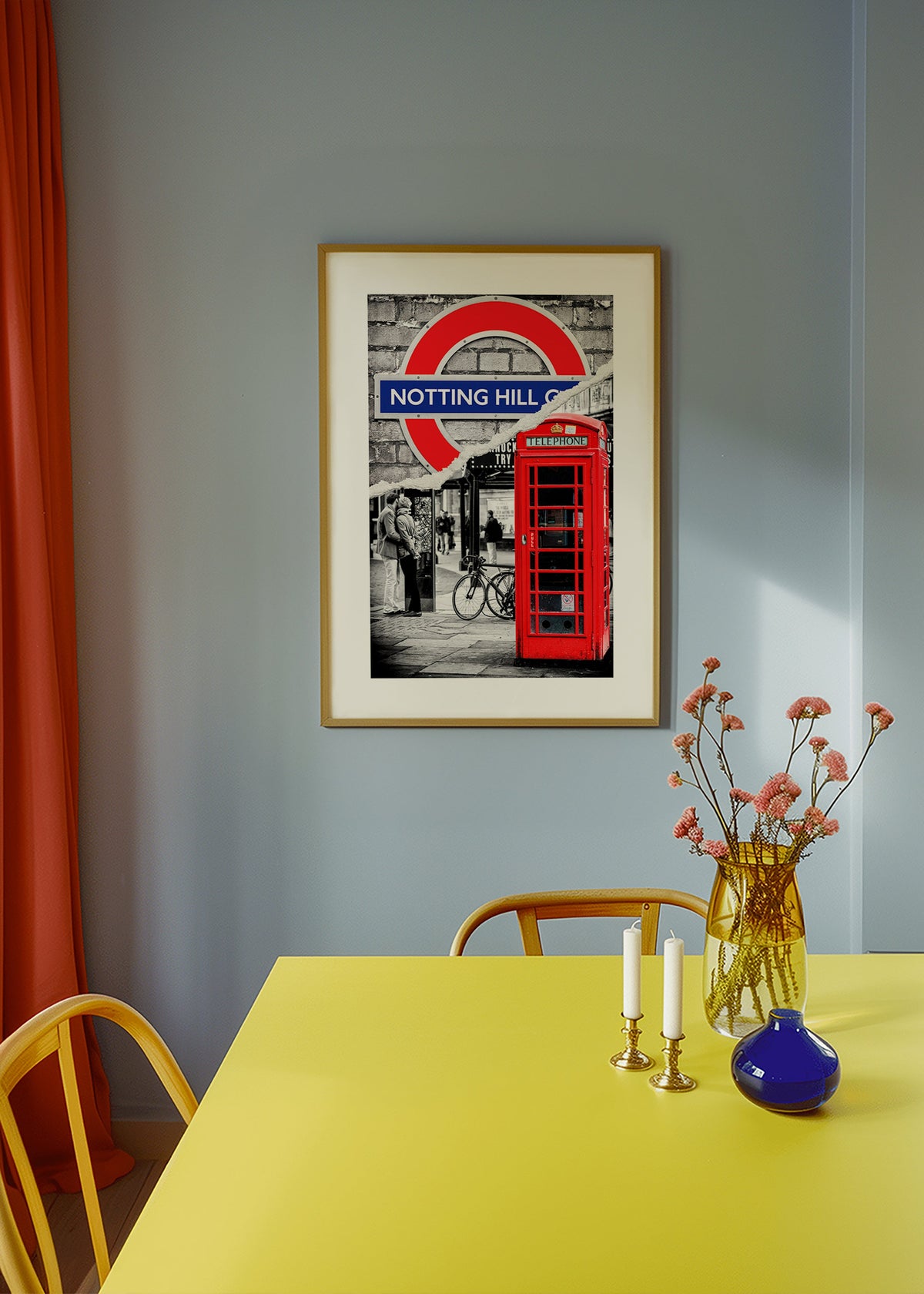 Arte da città con cabina telefonica rossa a Notting Hill – Product3