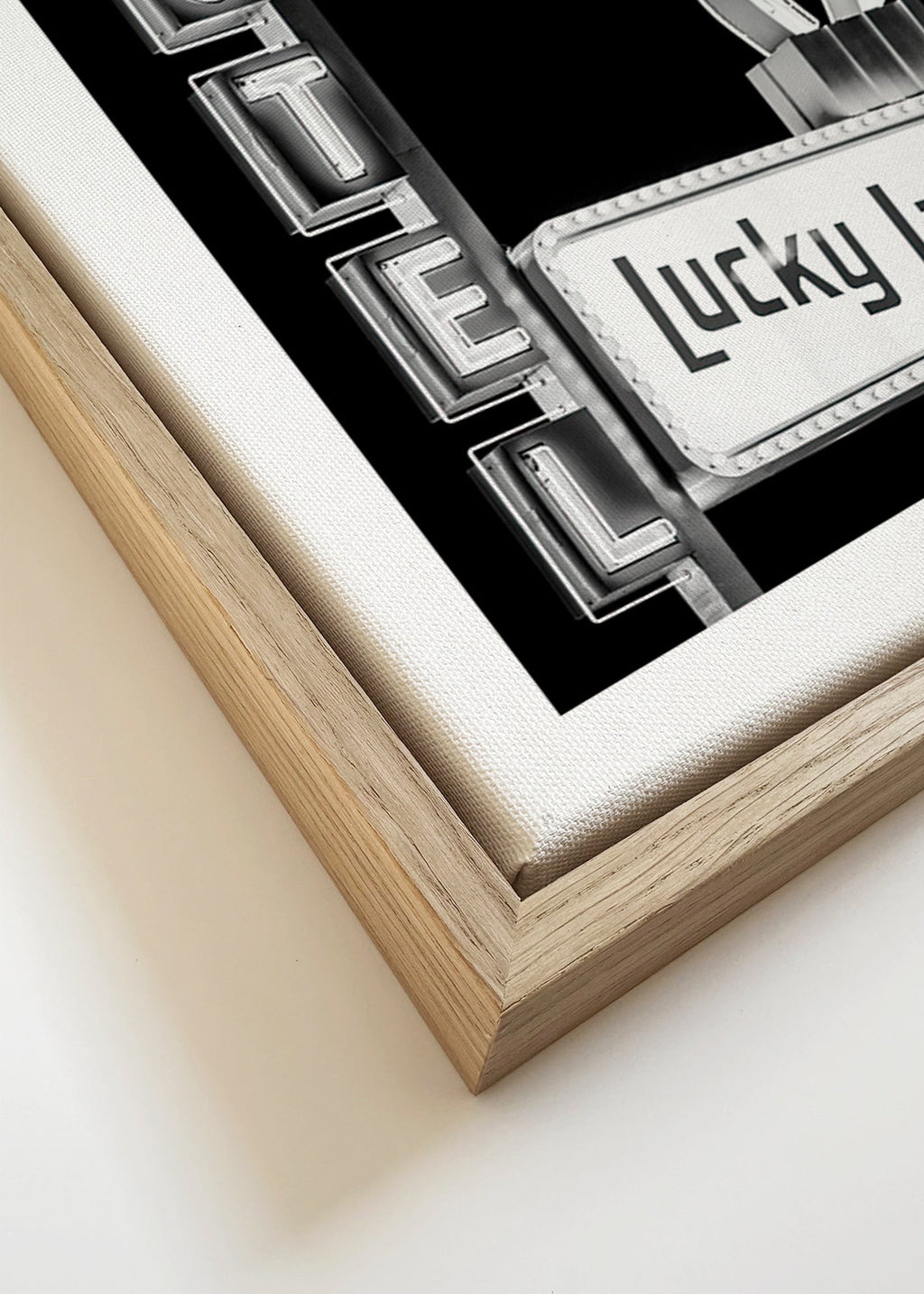 Fotografia Insegna Lucky Lady del Motel – Canvas detail