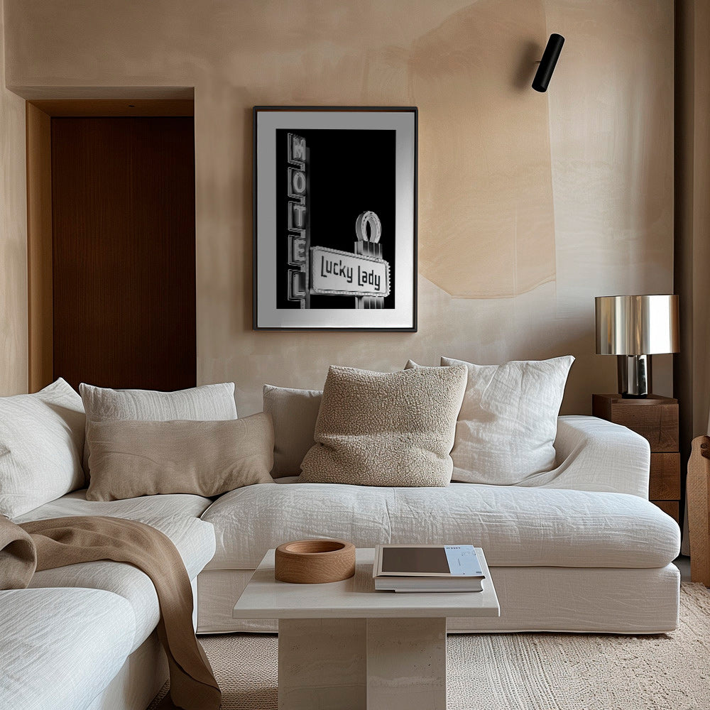 Fotografia Insegna Lucky Lady del Motel – Canvas2