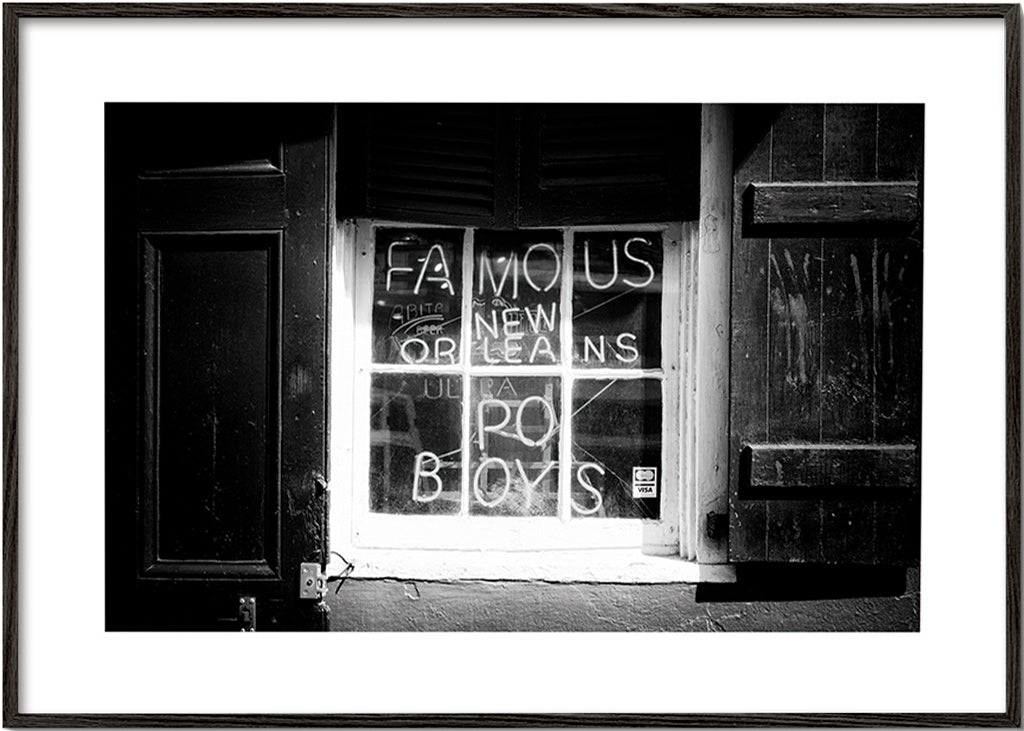 Arte da cucina: insegna New Orleans in bianco e nero – Black Frame
