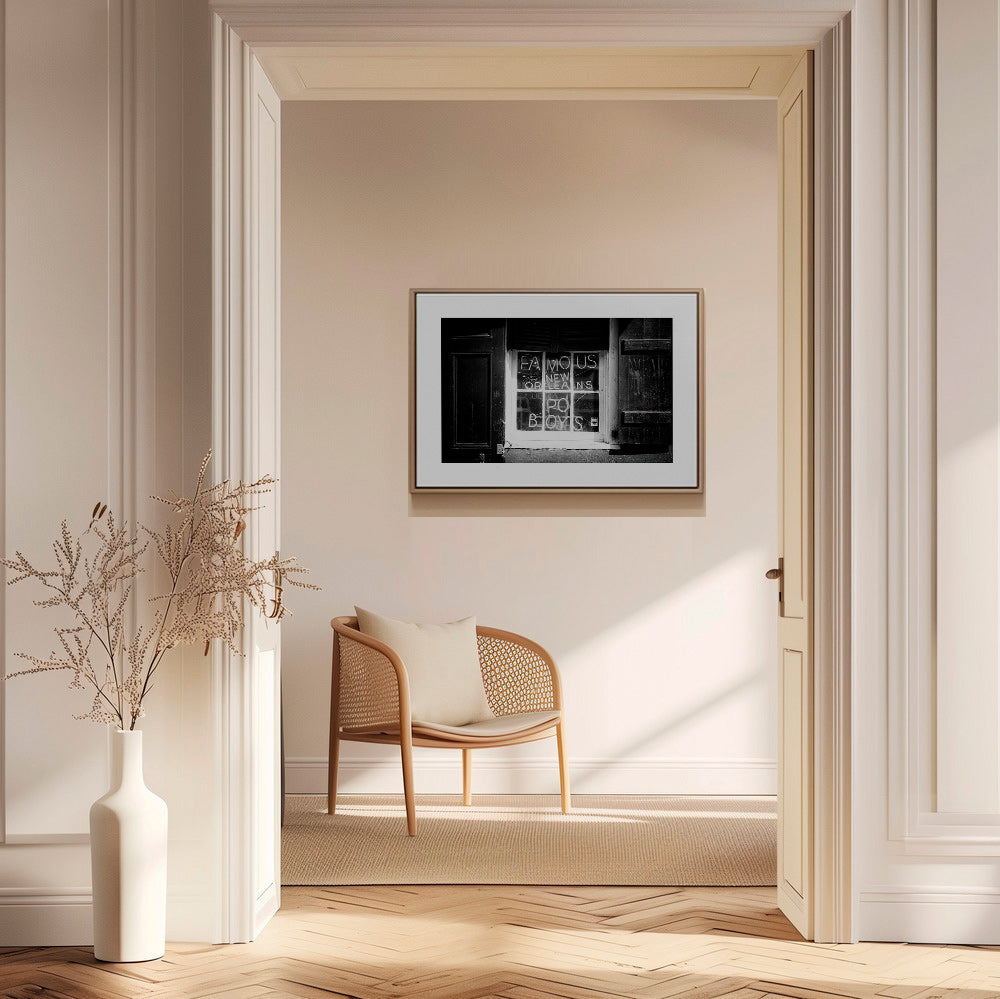 Arte da cucina: insegna New Orleans in bianco e nero – Canvas1