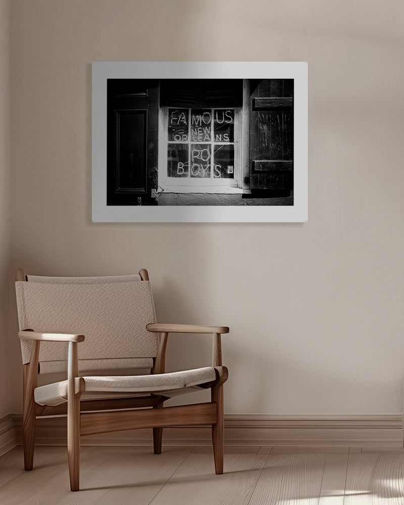 Arte da cucina: insegna New Orleans in bianco e nero – Canvas
