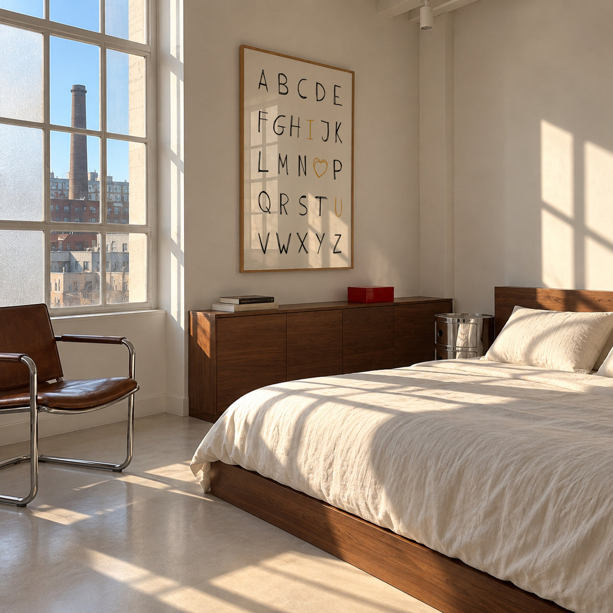 Alphabet I love you - Framed poster in an interior