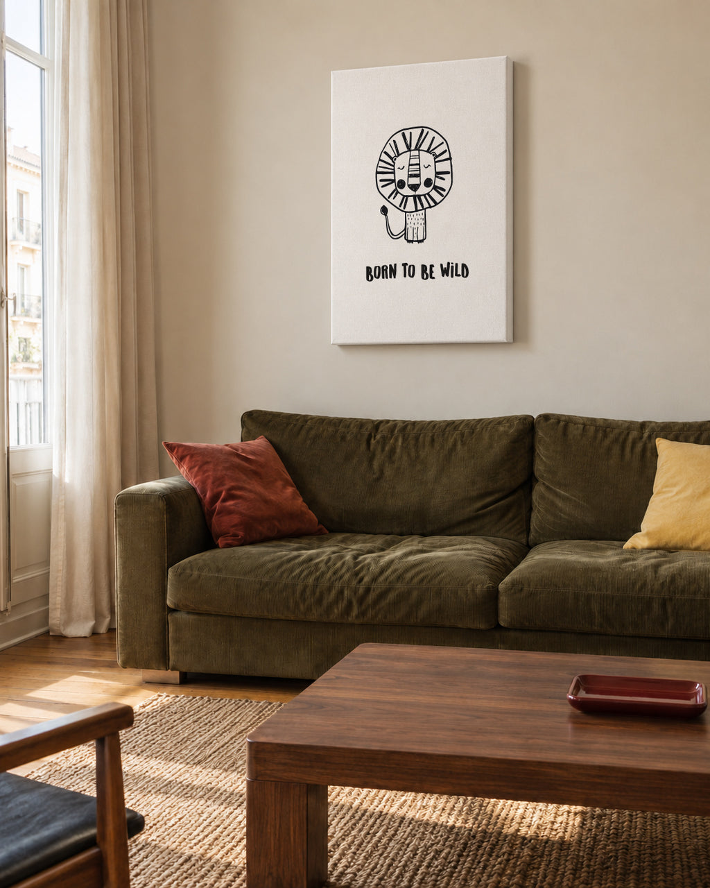 León “ Born to be wild” - Unframed canvas in an interior