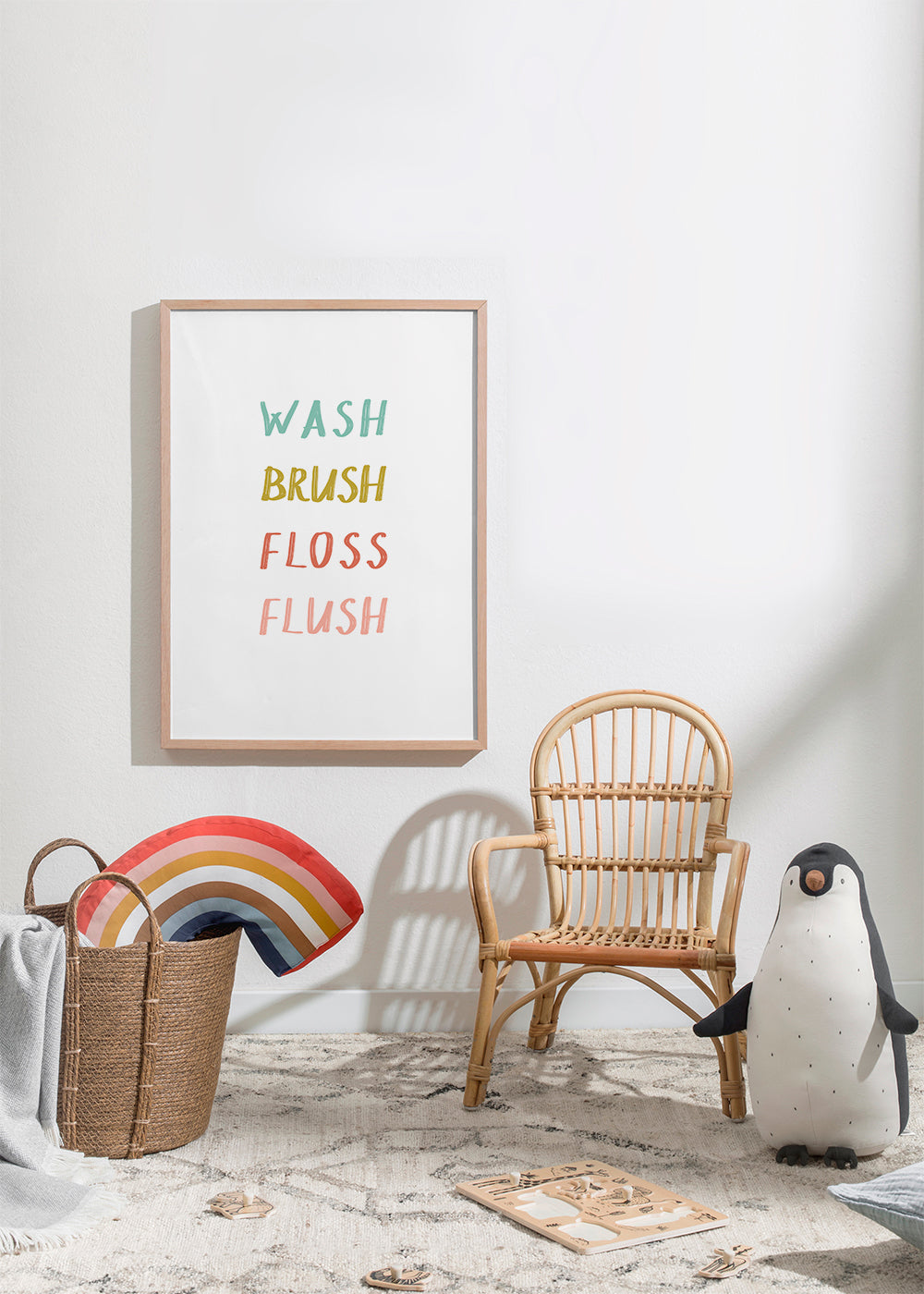 Wash Brush Floss Flush Quote