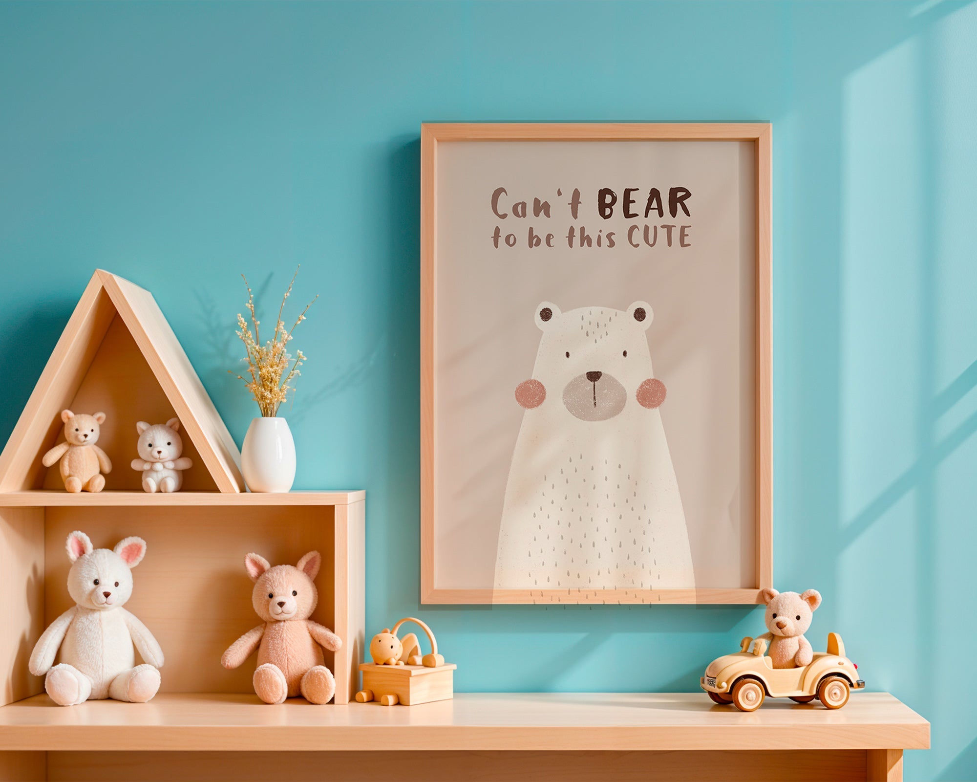 Stampa per bambini: orso beige carino