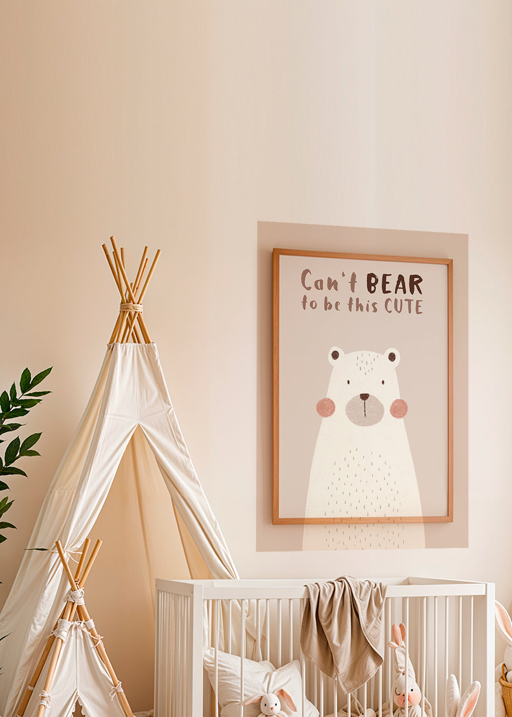 Stampa per bambini: orso beige carino