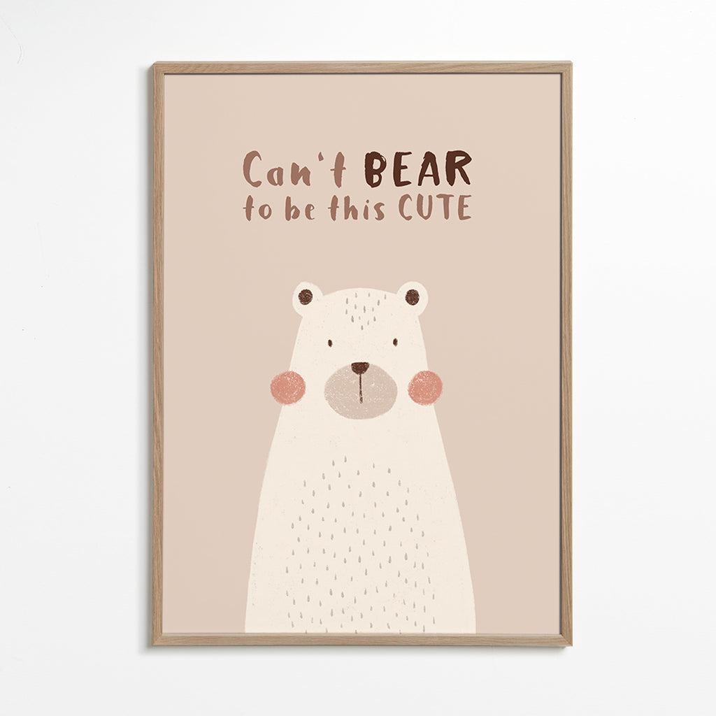 Stampa per bambini: orso beige carino