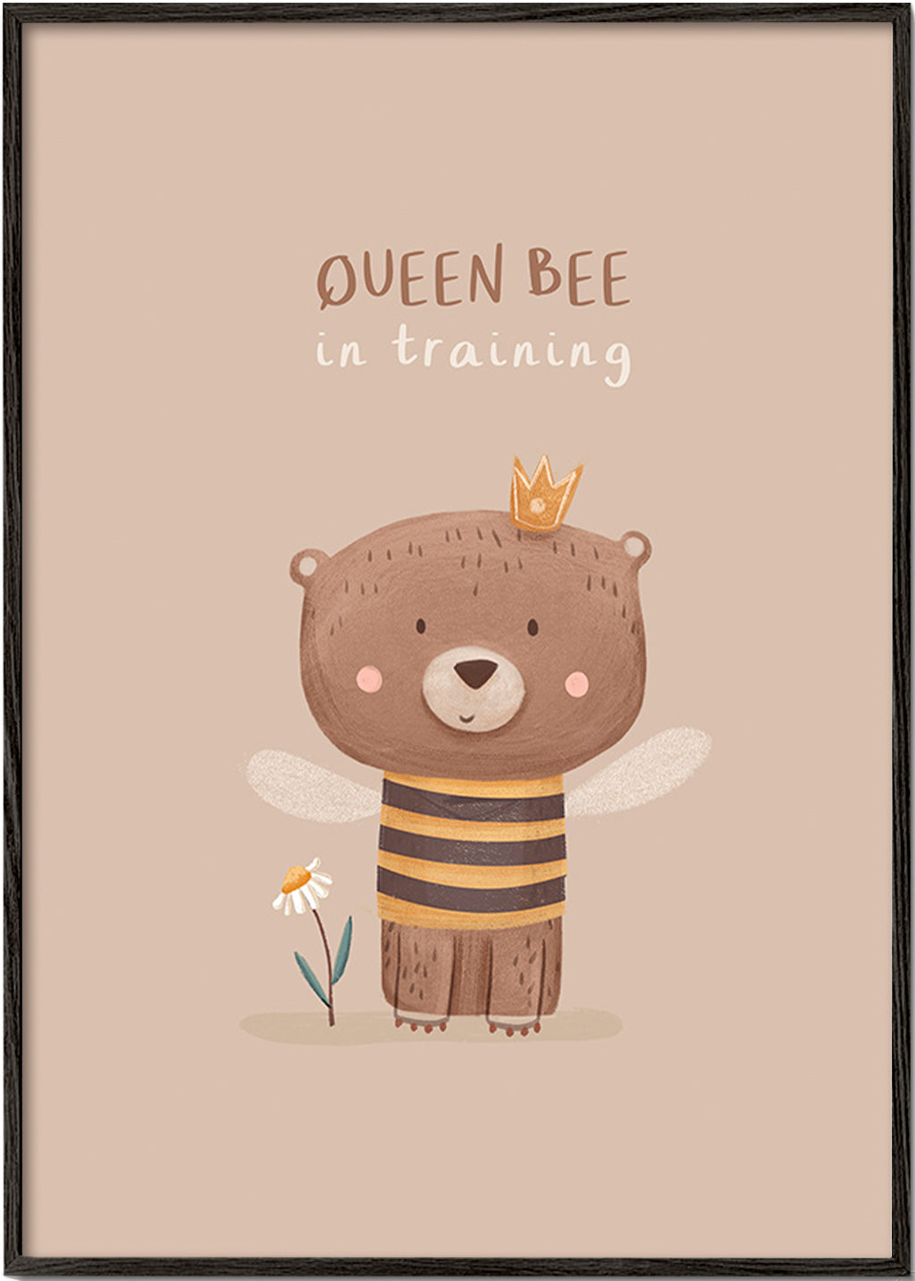 Stampa per bambini orso vestito da regina ape