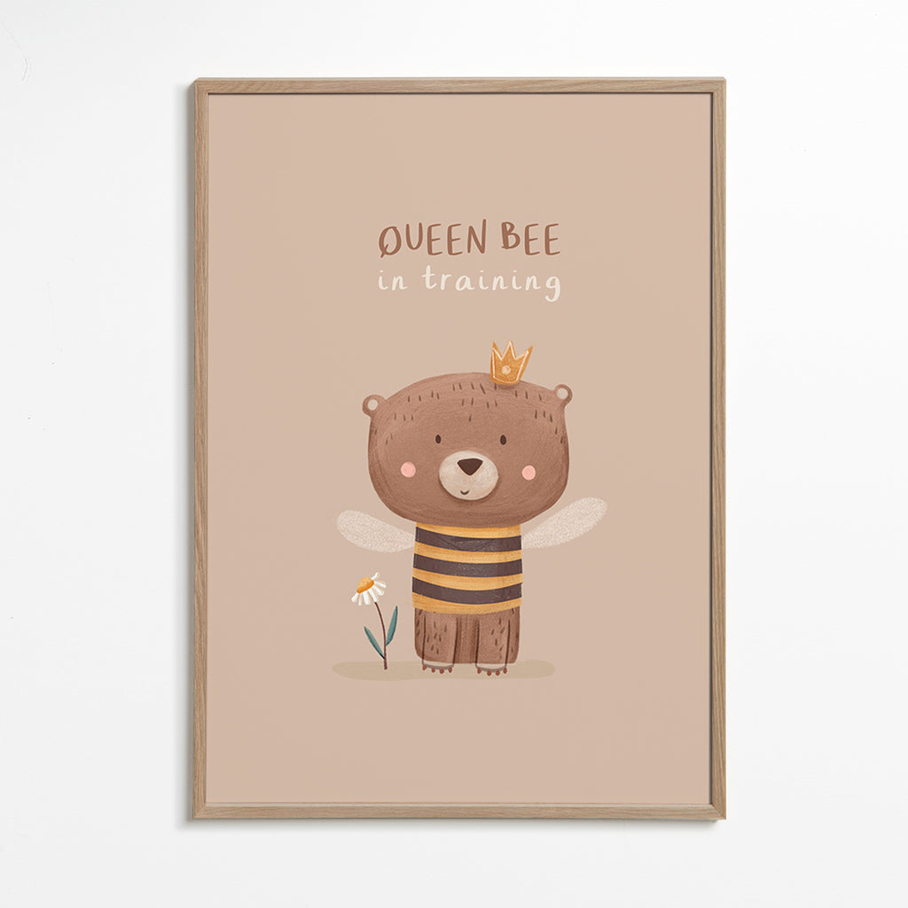 Stampa per bambini orso vestito da regina ape