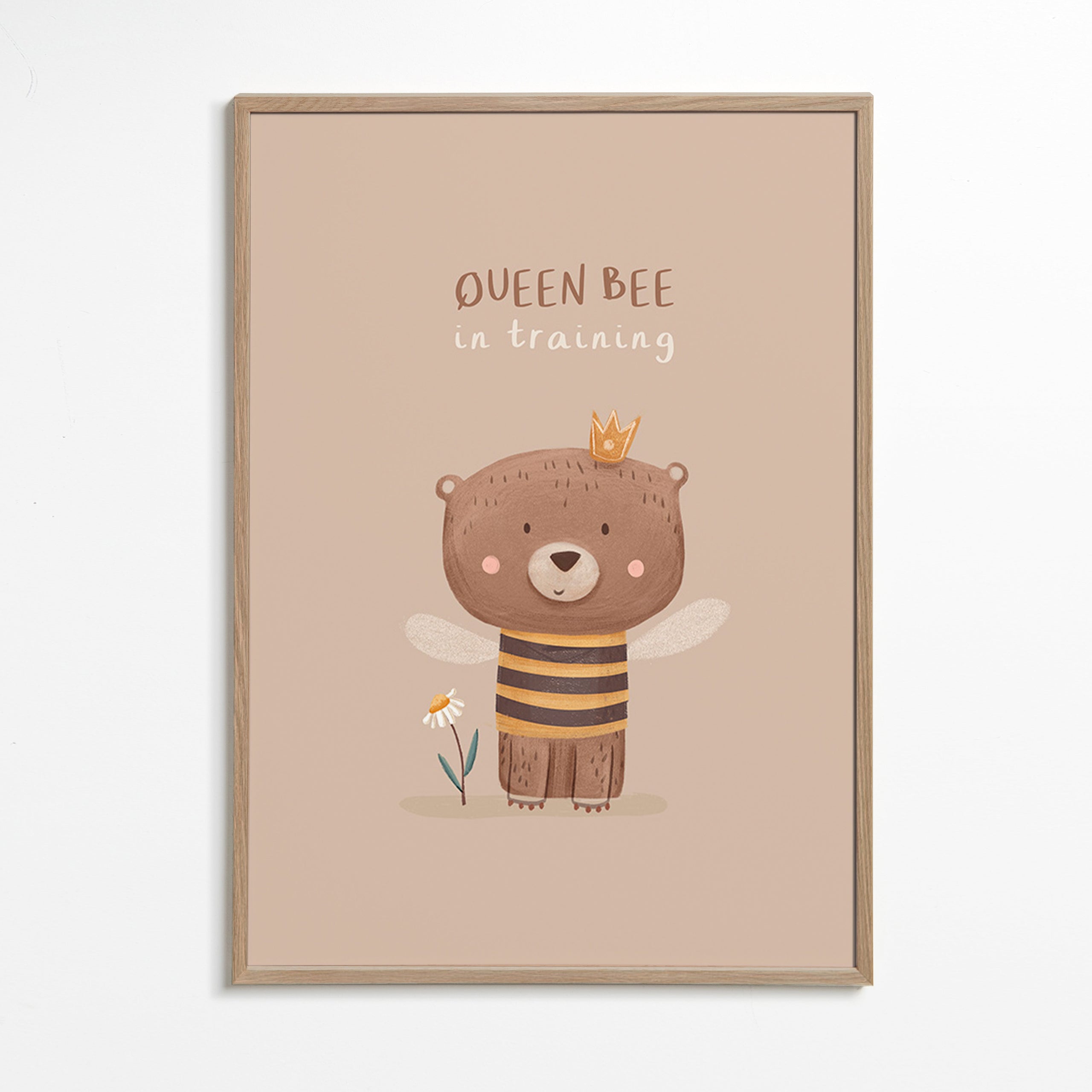 Stampa per bambini orso vestito da regina ape