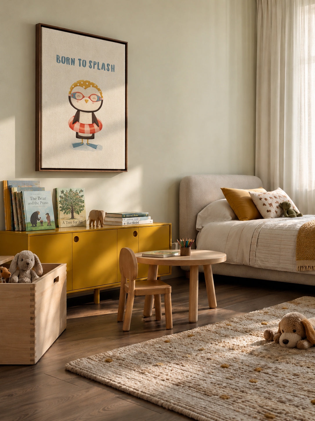 born to splash - Framed canvas in an interior