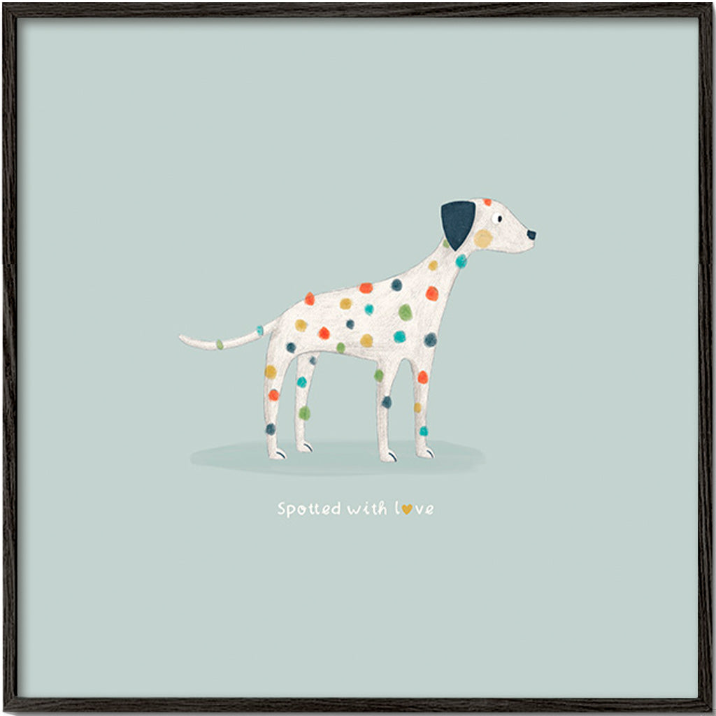 Illustrazione di dalmata con macchie colorate