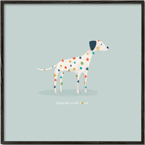 Illustrazione di dalmata con macchie colorate