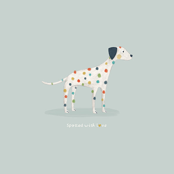 Illustrazione di dalmata con macchie colorate