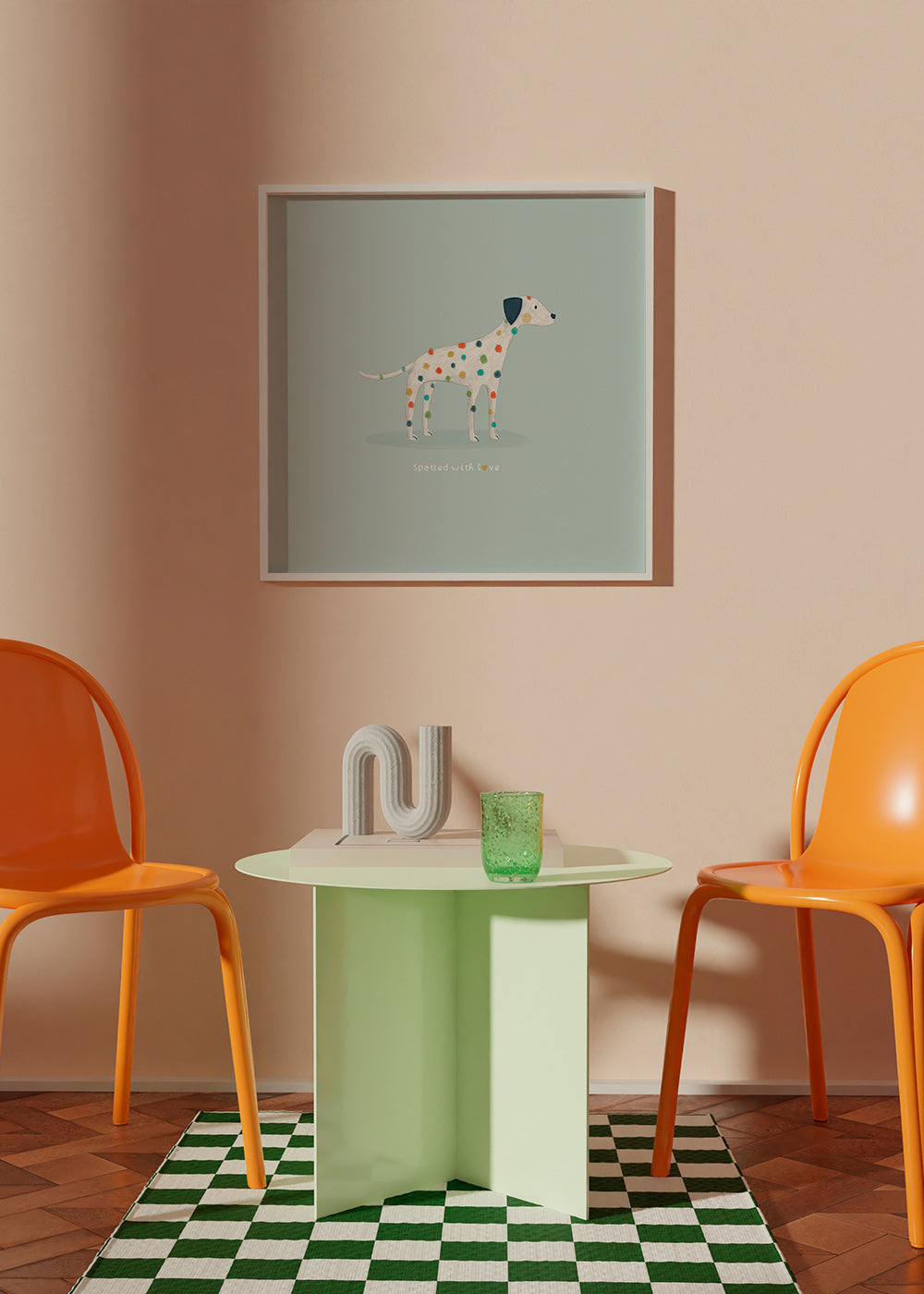 Illustrazione di dalmata con macchie colorate