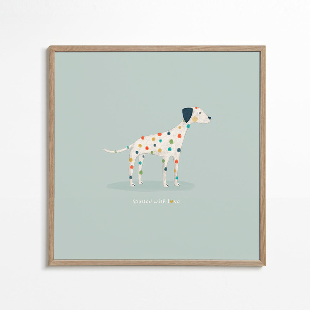 Illustrazione di dalmata con macchie colorate