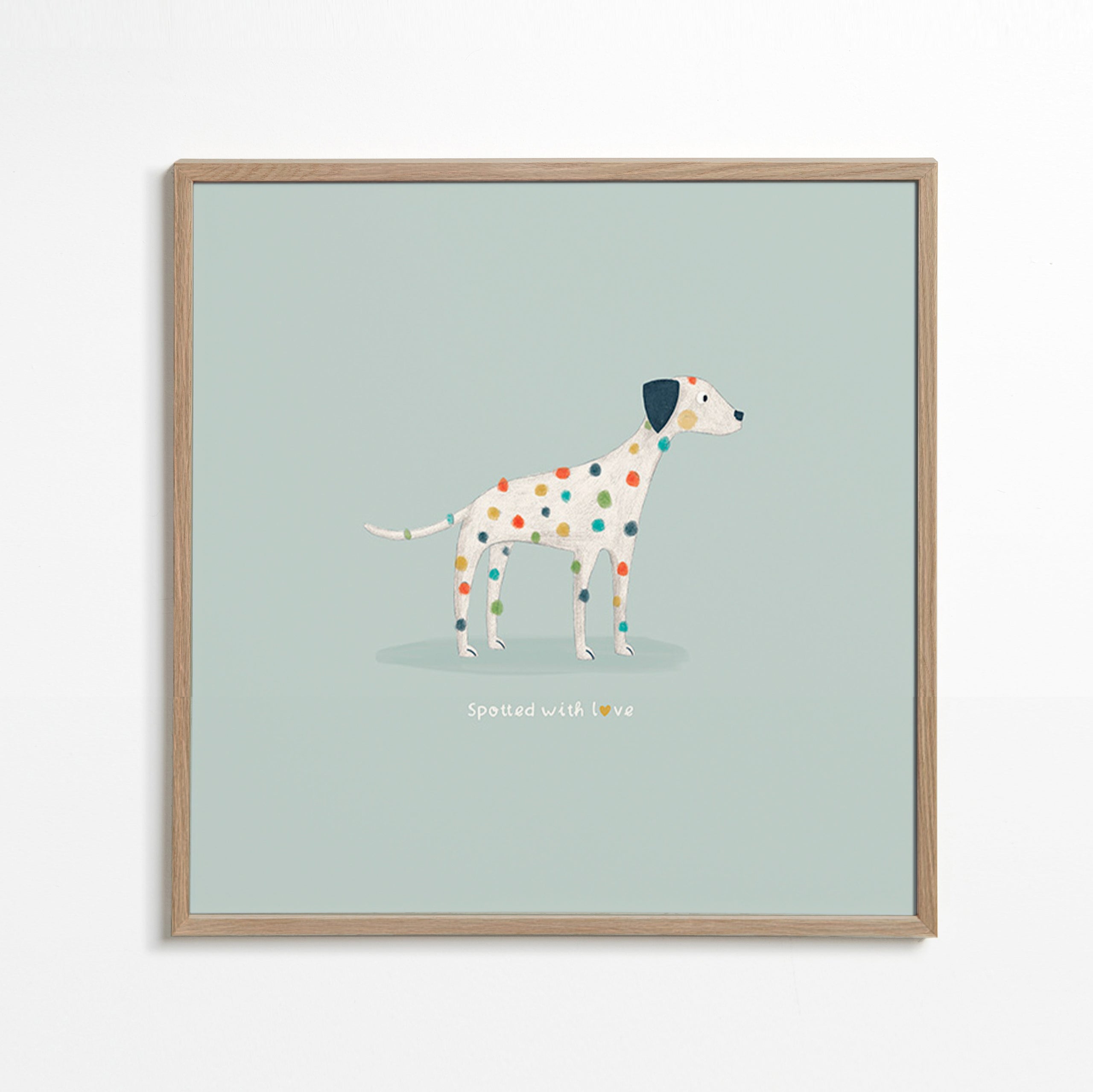 Illustrazione di dalmata con macchie colorate