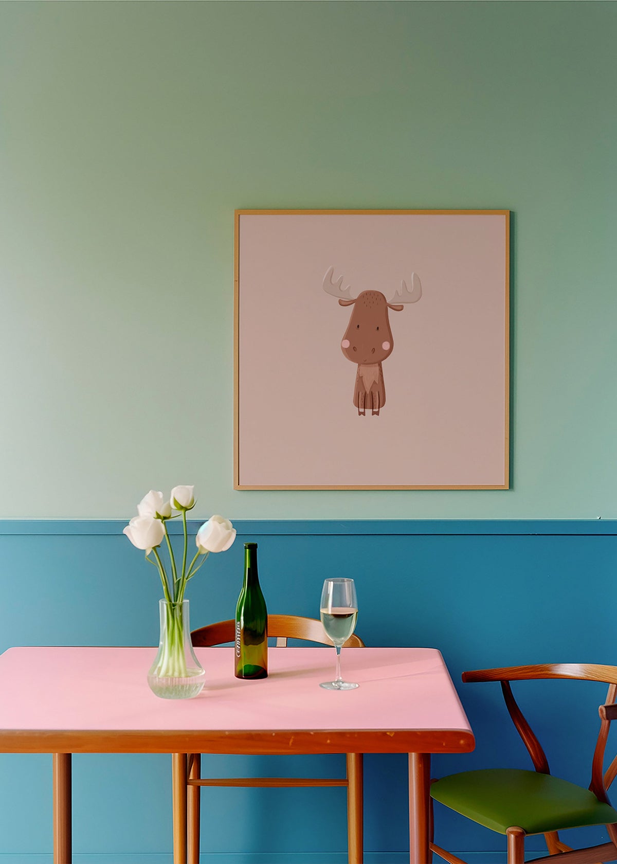 Illustrazione minimalista di alce