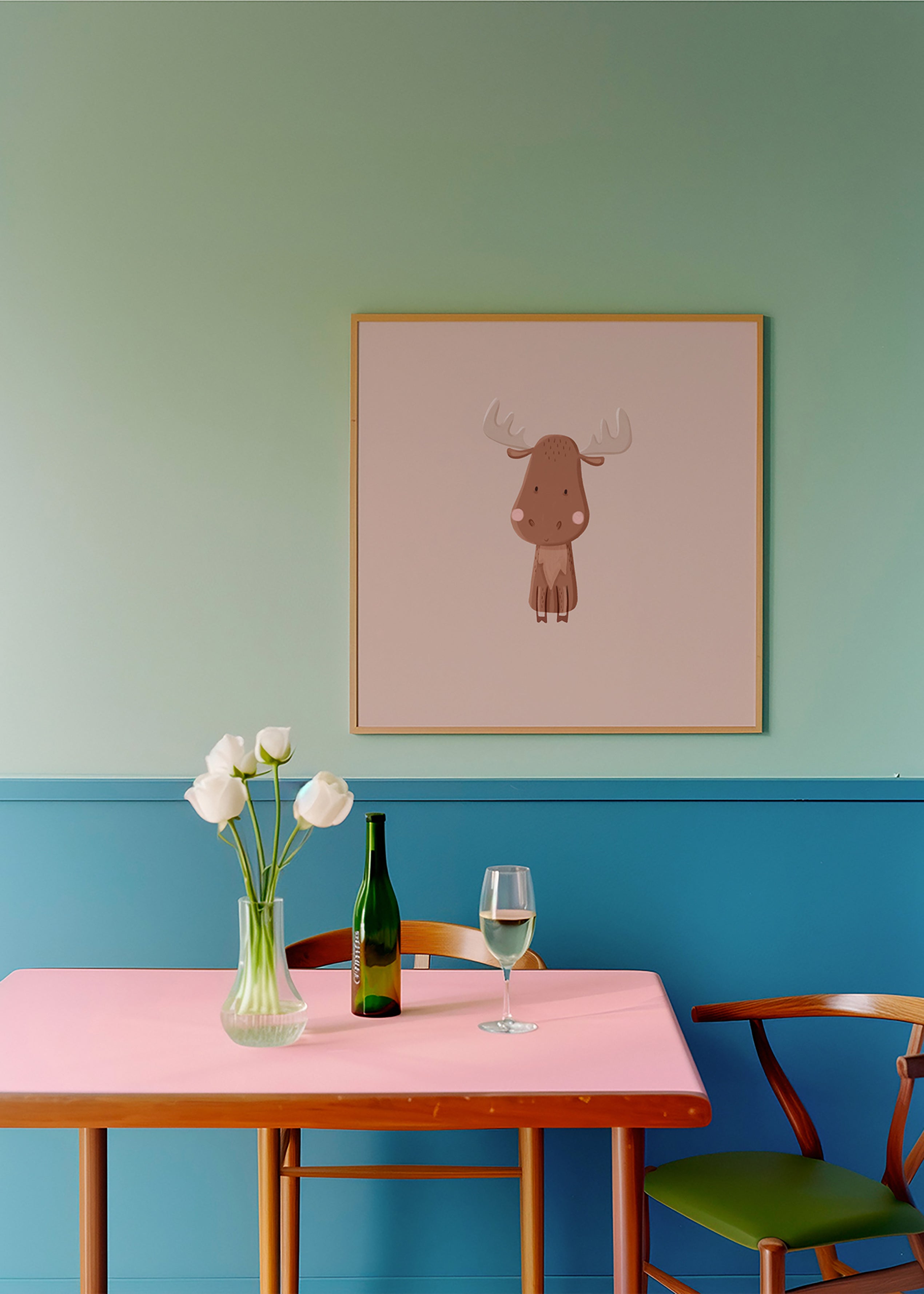 Illustrazione minimalista di alce