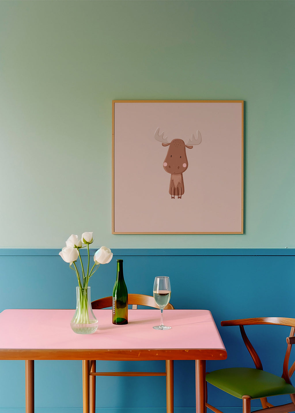 Illustrazione minimalista di alce