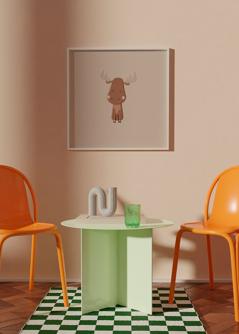 Illustrazione minimalista di alce