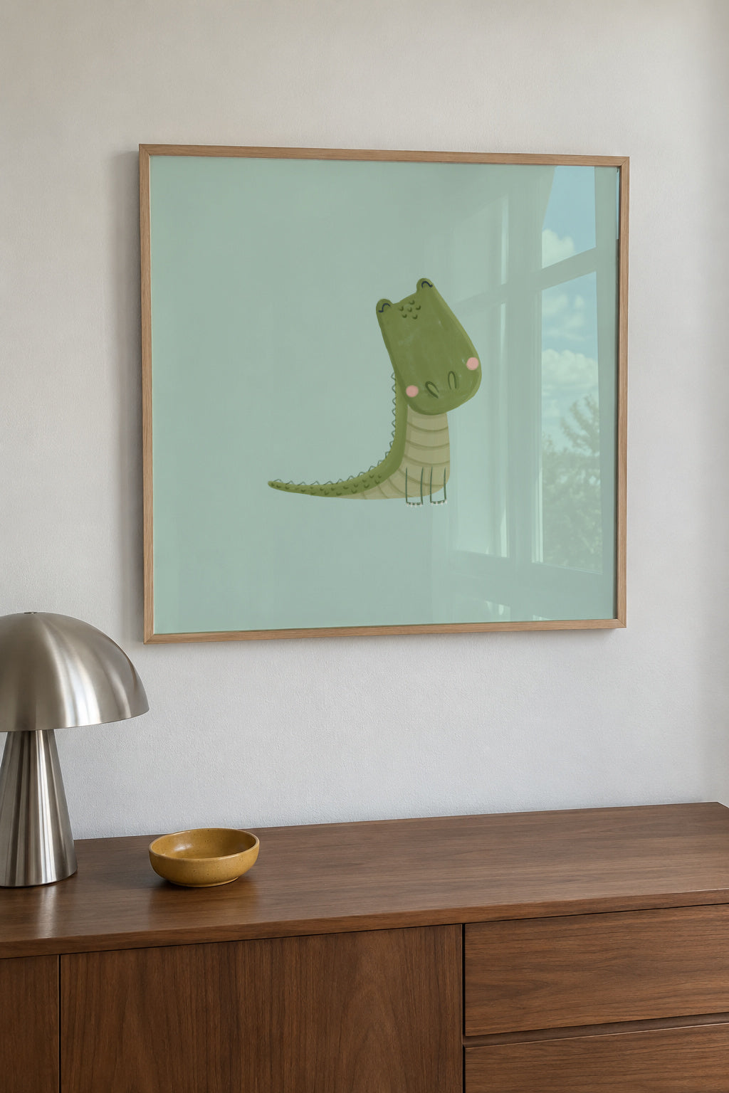 Crocodile - Framed poster in an interior