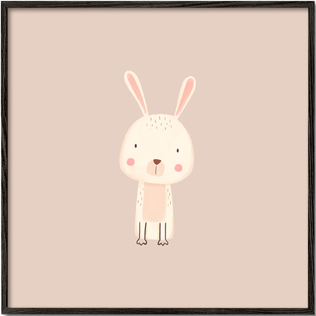 Stampa per bambini con coniglio minimal sfondo beige