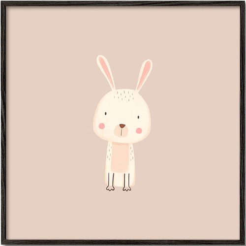 Stampa per bambini con coniglio minimal sfondo beige