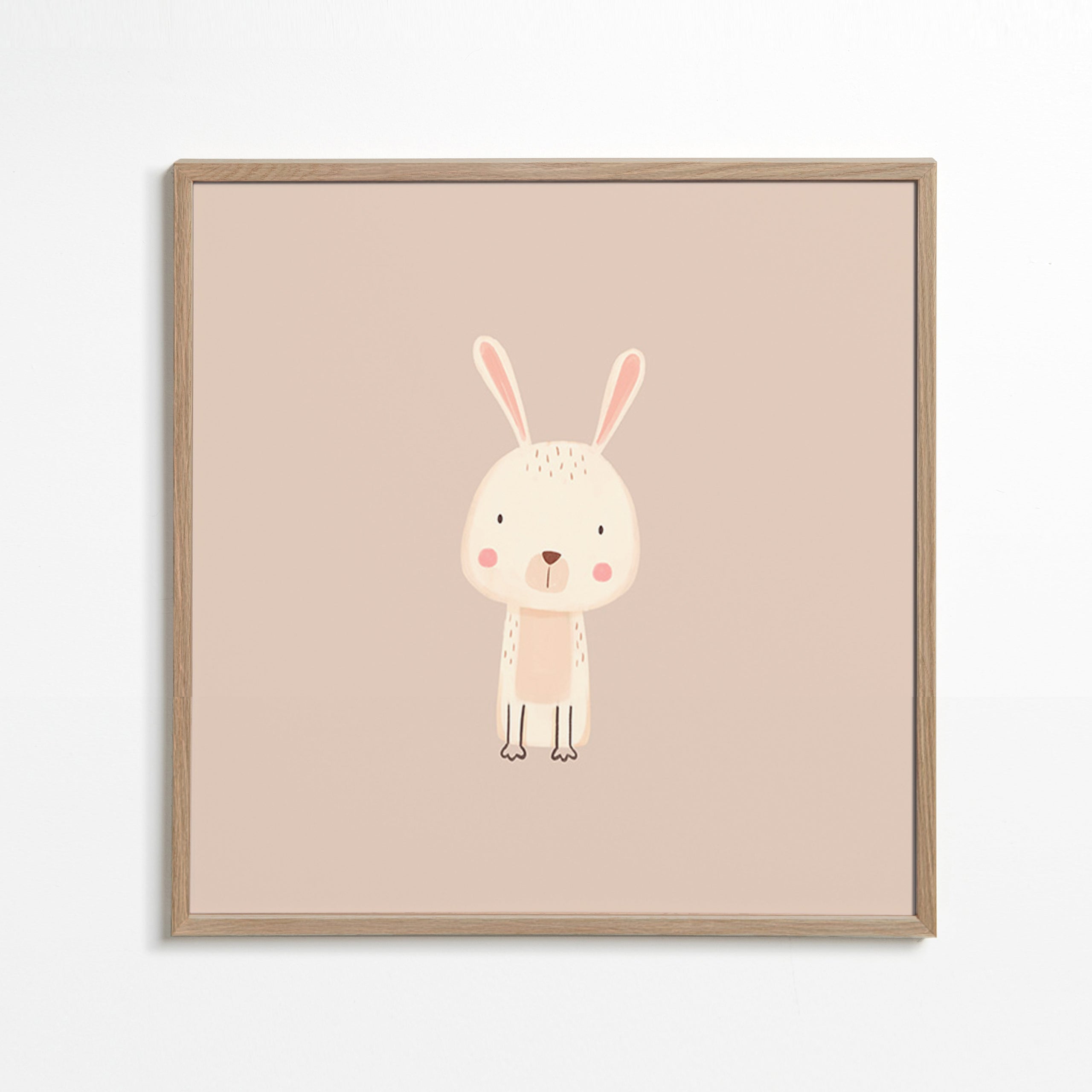 Stampa per bambini con coniglio minimal sfondo beige